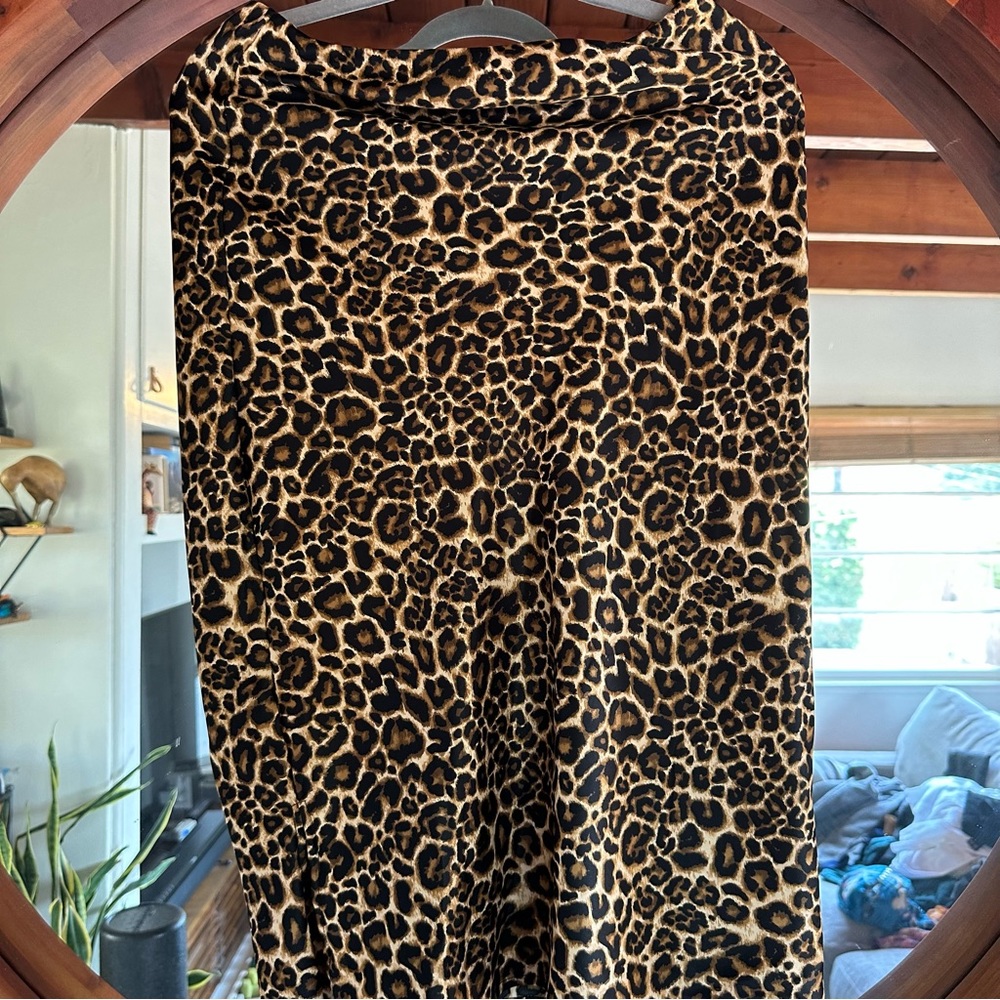 Forgotten Grace Leopard Midi Skirt